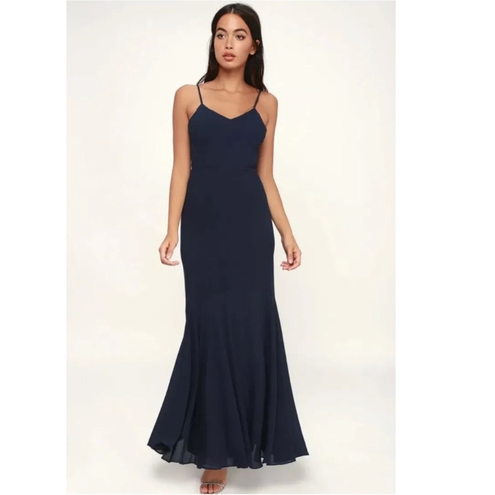 Lulu's We Belong Together Navy Blue Maxi NWT